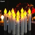 thumbnail image 3 of Velas LED - Velas largas tipo candelabro - Juego de 12 velas sin llama, funciona con pilas AA, 16,5 x 2 cm, ideal para fiestas, bodas, decoración navideña e iluminación ambiental., 3 of 5