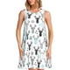 thumbnail image 1 of Fotbe Winter Art Blue and Black Moose Vestido de Verano sin Mangas para Mujer – Vestido Midi Línea A, Estilo Camiseta Floral, Vestido Playero Casual y Fluido, 1 of 7