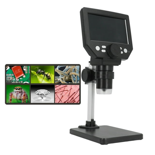 Microscope Numérique, Microscope Numérique à Écran LCD 4,3 Pouces Réglable à 30 Degrés avec Vue Complète de 8 LED pour Réparation Électronique