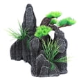 thumbnail image 1 of Aquarium Mountain View Stone Ornament Fish Tank Decoration with Small Plants, 1 of 9
