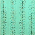 thumbnail image 1 of Ahgly Company Machine Washable Indoor Square Solid Turquoise Blue Modern Area Rugs, 4' Square, 1 of 4