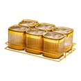 thumbnail image 2 of Recipiente transparente para condimentos, plato para aperitivos, caja multiusos sencilla para condimentos Amarillo 6 cuadrados, 2 of 9