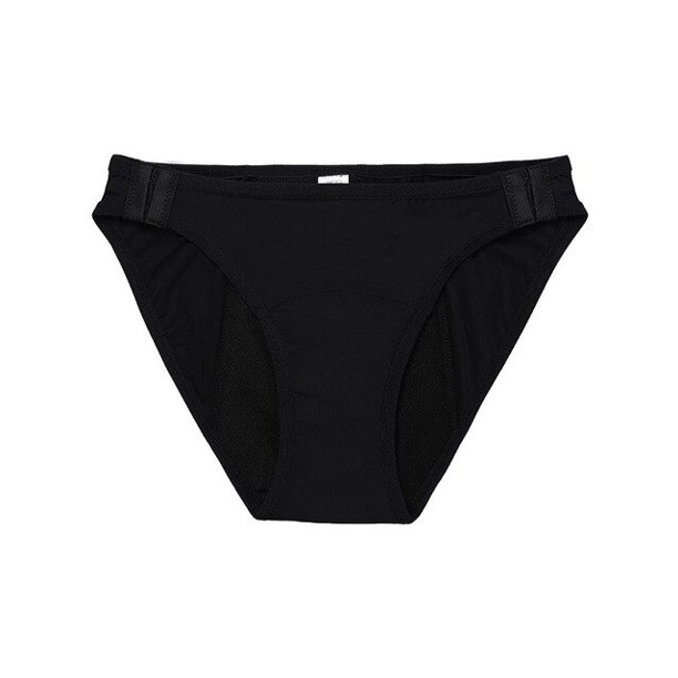 QWZNDZGR4Layer Reusable Menstrual Panties for Girls Cotton Crotch Side Buckles Black Women