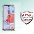 thumbnail image 5 of LG Stylo 6 Case Clear, (2 Pack) Temerped Glass Screen Protector for LG Stylo 6 / LG K71 Stylus, Njjex Crystal Clear Shock Absorption Technology Bumper Soft TPU Cover Case -Clear, 5 of 9