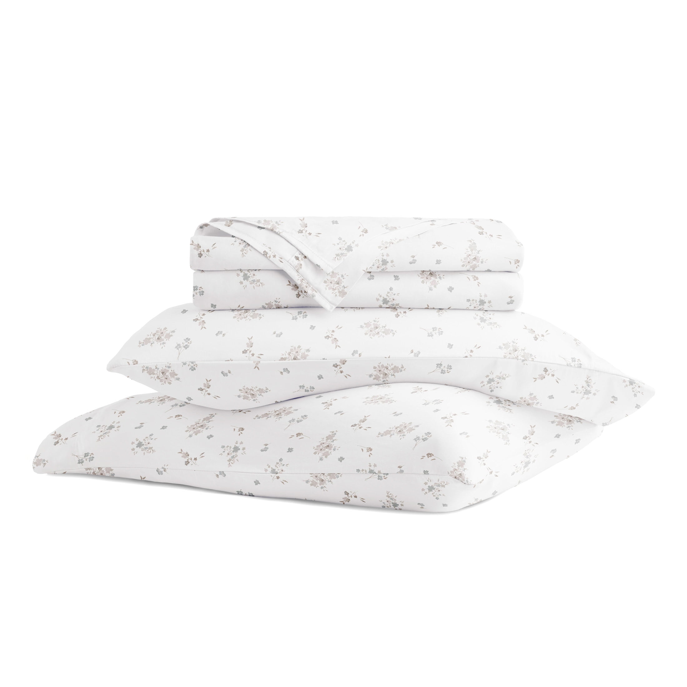 Noble Linens 4 Piece 300TC Cotton Printed Sheets, Bouquet Bliss Pink, California King