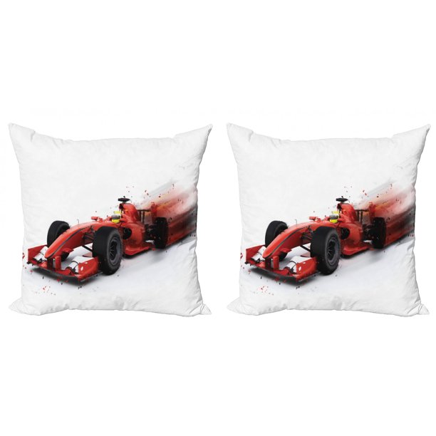 Cars Throw Pillow Cushion Cover Pack of 2, Generic Formula Racing Car