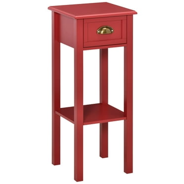 Homcom 30 Elegant Narrow Accent End Bedside Sofa Table W Storage Drawer Grey Com Narrow Accent End Bedside Sofa Table, Narrow Shaker End Table