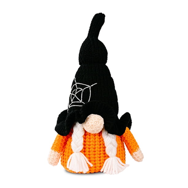 Toystoory 2021 nuevo sombrero de copa de palo de escoba de Halloween adornos de muñeca de gnomo enano de lindo elfo enano de dibujos animados Kits de decoración para fiestas negro Toystoory HA007651-03