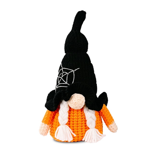Toystoory 2021 nuevo sombrero de copa de palo de escoba de Halloween adornos de muñeca de gnomo enano de lindo elfo enano de dibujos animados Kits de decoración para fiestas negro Toystoory HA007651-03