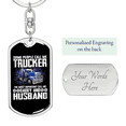 thumbnail image 2 of Call Me Daddy Swivel Trucker Keychain Dog Tag Stainless Steel or 18k Gold, 2 of 10