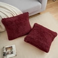 thumbnail image 3 of REGALWOVEN Set of 2 Throw Pillow Covers, Soft Fluffy Cushion Covers Double Sided Plush Pillow Covers Claret 12" x 20", 3 of 5