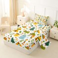 thumbnail image 2 of Manfei Lovely Bear Twin Sheets,Cute Camping Print Bedding,White,3 Pieces,1 Fitted Sheet and 1 Pillowcase, 2 of 6