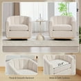 thumbnail image 4 of Modern Swivel Accent Chair,Boucle Swivel Barrel Chair with Wide Curved Backrest,Upholstered Club Armchair for Living Room,Bed Room,Office,Ivory, 4 of 7