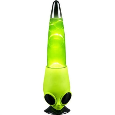 Rhode Island Novelty 13" Alien Head Wax Motion Lava Lamps, Green Wax in Clear Liquid