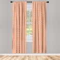 thumbnail image 3 of Ambesonne Orange Curtains, Groovy Soft Triangles, Pair of 28"x63", Pale Orange Ivory, 3 of 5