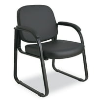 Alera Genaro Series Faux Leather Half-Back Sled Base Guest Chair, 25" x 24.80" x 33.66", Black