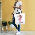 thumbnail image 4 of FORMRS Womens Canvas Tote Bag with Zipper Inner Pocket Shoulder Handbag, Strawberry Ice Cream Pattern, 4 of 7