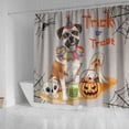 thumbnail image 4 of Trick or Treat Boxer Funny Mummy Cosplay Pumpkin Candy Basket Shower Curtain Boxers Dog Lover Gifts Idea Waterproof Bathroom Bathtub Curtain - 12016, 4 of 5