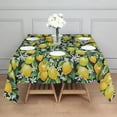 thumbnail image 3 of Yellow Lemon Flowers Black Pattern Square Tablecloth,Waterproof Square Table Cover,Wipeable Spillproof Washable Table Cover for Home Kitchen Party Decor 60"x60"(152x152cm), 3 of 6
