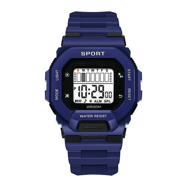 Montre Étudiante LED Grand Écran Étanche Réglable Multifonctionnelle Confortable à Porter Cadran Carré Montre Numérique LED Usage Quotidien