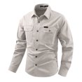 thumbnail image 7 of Cargo Long Sleeve Shirts for Men Quick Dry Breathable UPF 50 Sun Protection Lapel Collar Button Up Multi Pocket Lightweight Tactical Outdoor Work Tops Fishing Hiking, 7 of 7