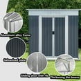 thumbnail image 3 of 6x4 FT Pent Roof Outdoor Tool Bike Storage Garden Shed with Aluminum Alloy Frame and Sliding Door, Grey, 3 of 7