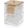 thumbnail image 1 of Dispensador de hisopos transparente de acrílico para baño, frasco de boticario con tapa, soporte para hisopos y bolitas de algodón, organizador de almacenamiento para discos de algodón, almohadillas, 1 of 8