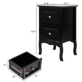 thumbnail image 2 of 2PCS Nightstand with 2 Drawers, Countryside Style Night Stand for Bedroom, Wooden Bed Side Table End Table with Metal Handle for College Dorm, Living Room, Office, Black, 2 of 9