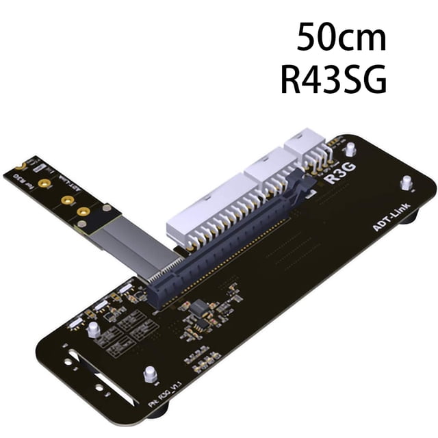Matsuzay Soporte de tarjeta gráfica externa Laptop M.2 Key GPU Stand con PCI-E 3.0x4 Accesorio de computadora 0.5M / 0.25M / Inversión Cables de computadora 0.5 m