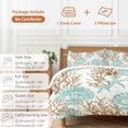 thumbnail image 6 of 3 Piece Green Coastal Seashells Duvet Cover Set Queen Size,Microfiber Comforter/Quilt Cover with Corner Ties and 2 Pillowcases,Nautical Brown Coral Starfish All Season Bedding with Zipper Closure, 6 of 8