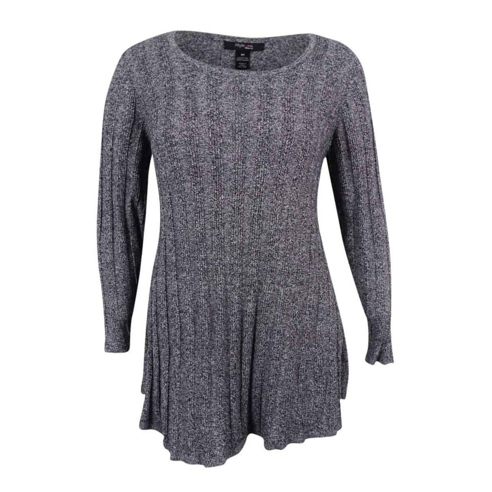 Style & Co. - Style & Co. Women's Plus Size Ribbed-Knit Tunic Sweater ...