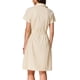 thumbnail image 3 of INSPIRE CHIC Vestido de Camisa de Manga Corta de Lino y Algodón con Cuello en V y Botones para Mujer XL Beige, 3 of 6