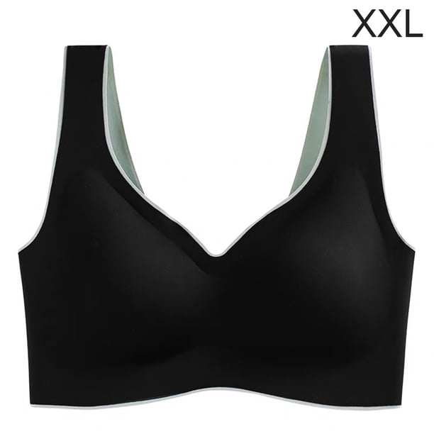 Sujetador sin costuras Sport Yoga Running Hacer subir Vest Underwire Soft Sleep Ropa interior de mujer, Negro, XXL sidaley AP001300-04B