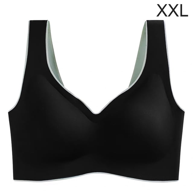 Sujetador sin costuras Sport Yoga Running Hacer subir Vest Underwire Soft Sleep Ropa interior de mujer, Negro, XXL Monstrate AP001300-04B