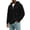 Black, variant on Men Corduroy Hoodie Jacket Quarter Zip Long Sleeve Sweatshirts with Patch Pocket,Lightweight Breathable Fall Winter Daily Outing Wear,Green,L