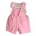 thumbnail image 3 of Lullu Girls Cute Rabbit Ear Overall Shorts Casual Sleeveless Romper, Sizes 4-5, 3 of 8