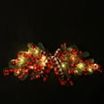 thumbnail image 3 of Pre-Lighted Christmas Swag with Ribbon Bow Red Berries for Mailbox,Front Door,Window,Outdoor Stair Decoration, 3 of 10