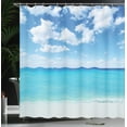 thumbnail image 3 of Ambesonne Tropical Shower Curtain, Hawaiian Seascape, 69"Wx84"L, Turquoise White, 3 of 4