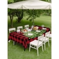 thumbnail image 3 of Outdoor Tablecloth with Umbrella Hole and Zipper, Christmas Tree Rectangle Table Cloth 60x84 Inch Waterproof Tablecloth, Buffalo Plaid Xmas Pine Farmhouse Checker Picnic Table Cover for Patio Camping, 3 of 7