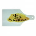 thumbnail image 1 of Saying Cutting Board, Inspirational Phrase on Watercolors Irregular Set Motto Mindful Life Theme Image, Tempered Glass Cutting and Serving Board, Wine Bottle Shape, Yellow Black, by Ambesonne, 1 of 1