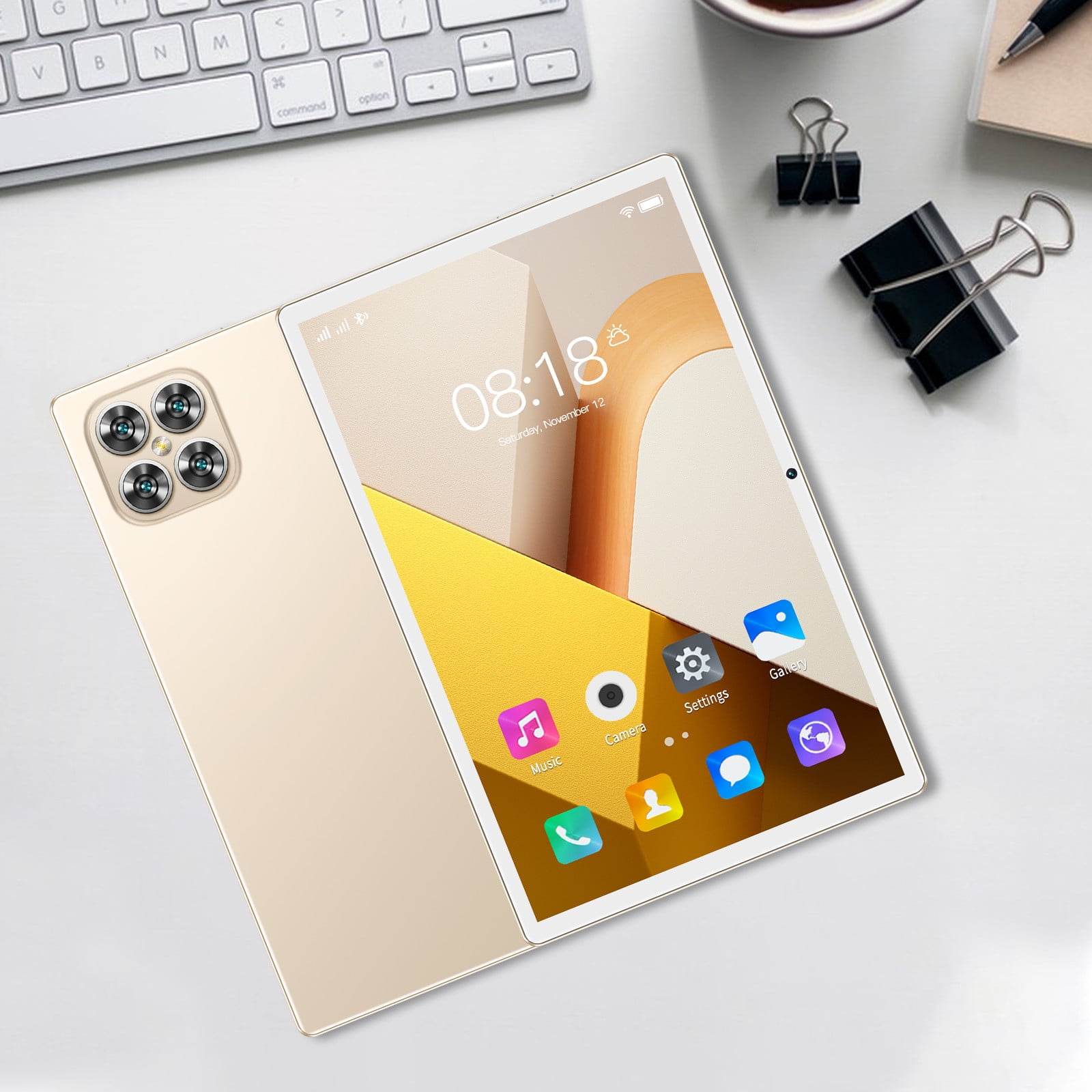 Skegnu New 2+16G All Netcom 10.1inch Android Tablet Computer 10 Core IPS HD Ultra-thin Screen WiFi Bluetooth Voice Call Game Office Learn Tablet SIM Communication Gifts for Family 50% Off Clear!