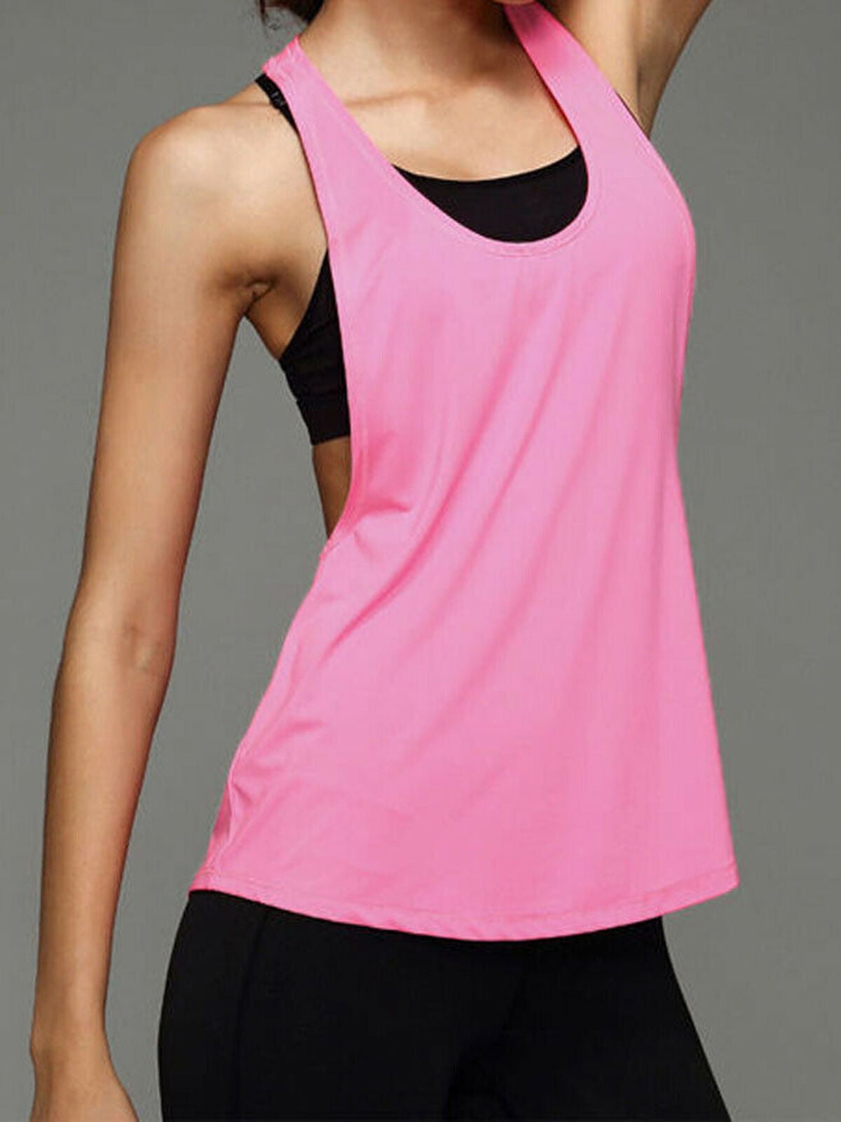 Holzkary Womens Cross Back Yoga Shirt Workout Racerback Tank Tops Open Back Running Tanks Vest