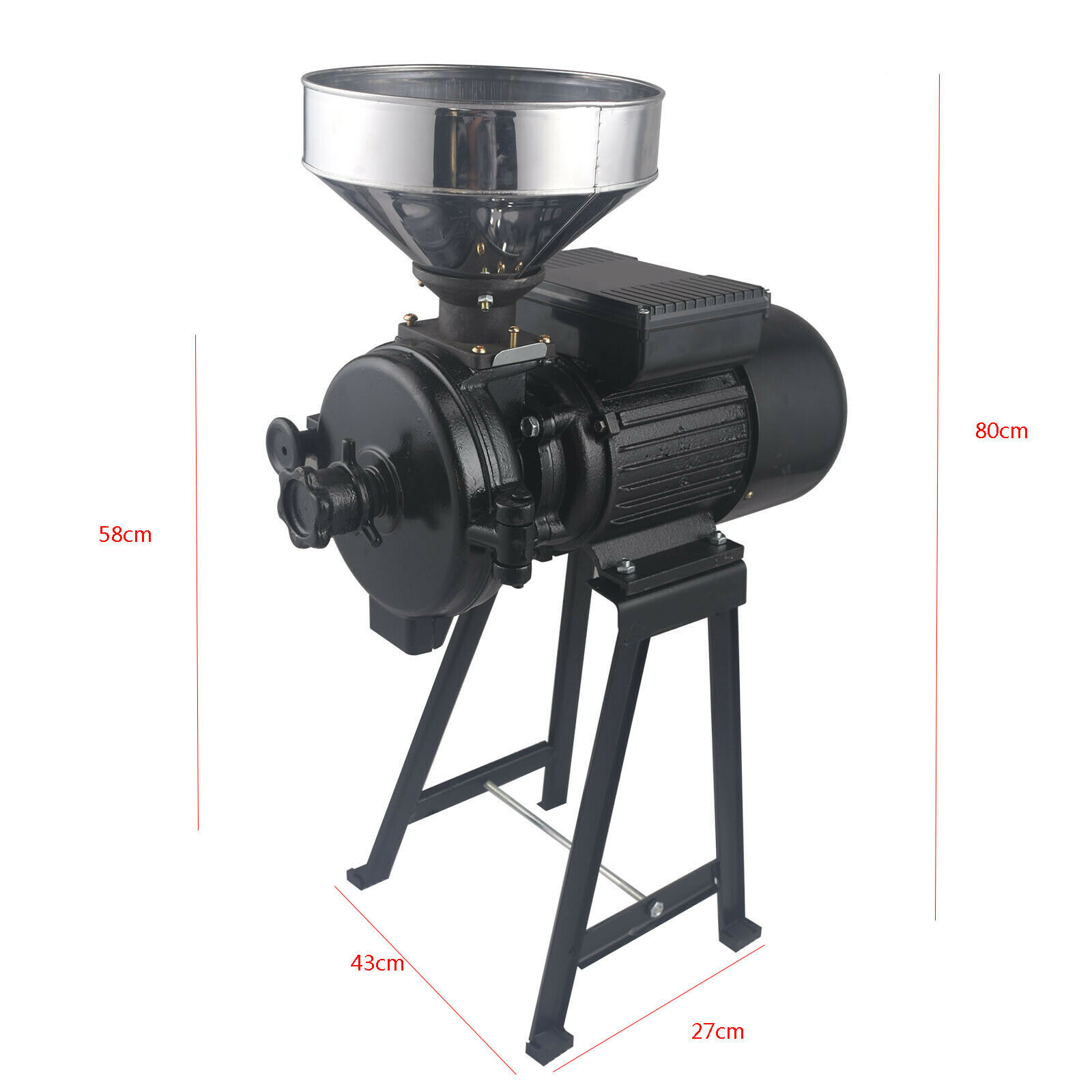Electric Grain Mill Machine Corn Wheat Cereal Feed Wet Dry Grinder w/ Funnel