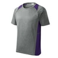 thumbnail image 5 of Yellow Rooster Men's Heather Colorblock Contender Polyester Tee Vintage Heather/ Purple L, 5 of 8