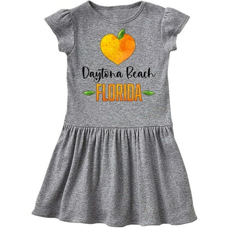 

Inktastic Daytona Beach Florida Orange in Heart Gift Toddler Girl Dress