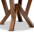 thumbnail image 5 of Round Wood Dining Table - 35 Inch Walnut Brown Tabletop, Sculptural Base, Dining Room Table, 5 of 7