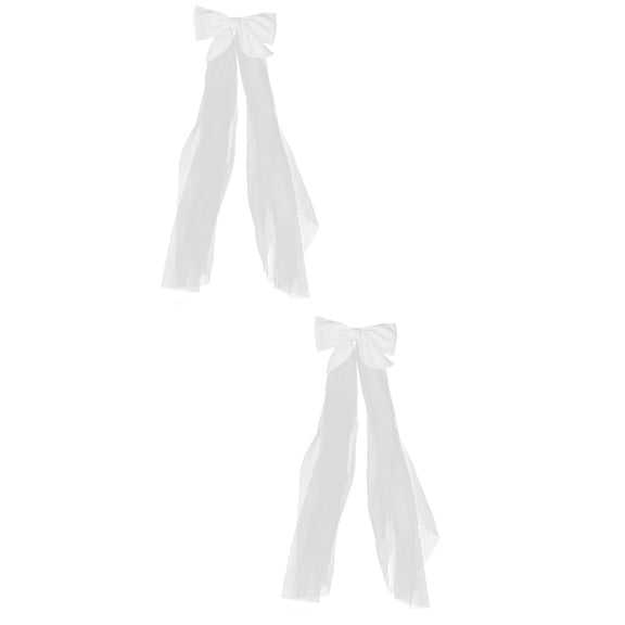 2pcs Beautiful Bride Bowknot Hair Clip Bride Headwear Romantic Wedding Dress Veil