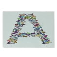 thumbnail image 1 of Letter a Cutting Board, First Letter of Alphabet in Butterfly Form NatureBC Multiple Colors, Decorative Tempered Glass Cutting and Serving Board, Small Size, Multicolor, by Ambesonne, 1 of 1