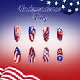 thumbnail image 6 of 4th Of July Press On Nails 24Pcs Patriotic Flag Fake Nails Short Glue On Nails For Independence Day Decor, 6 of 9
