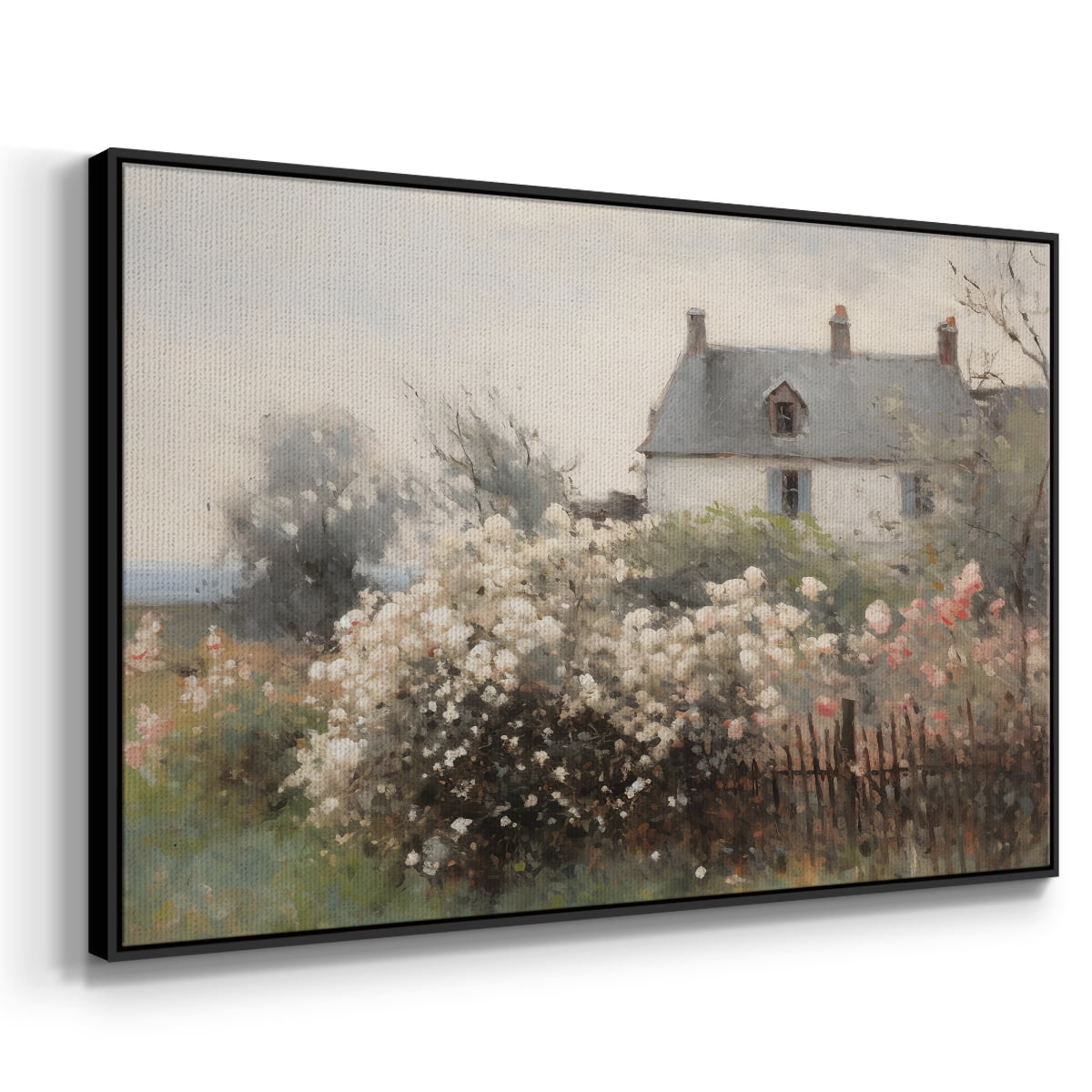 Vintage Landscape-XIV By Wexford Home Framed in Black Wood Gallery Wrapped Canvas 25 in. x 37 in.
